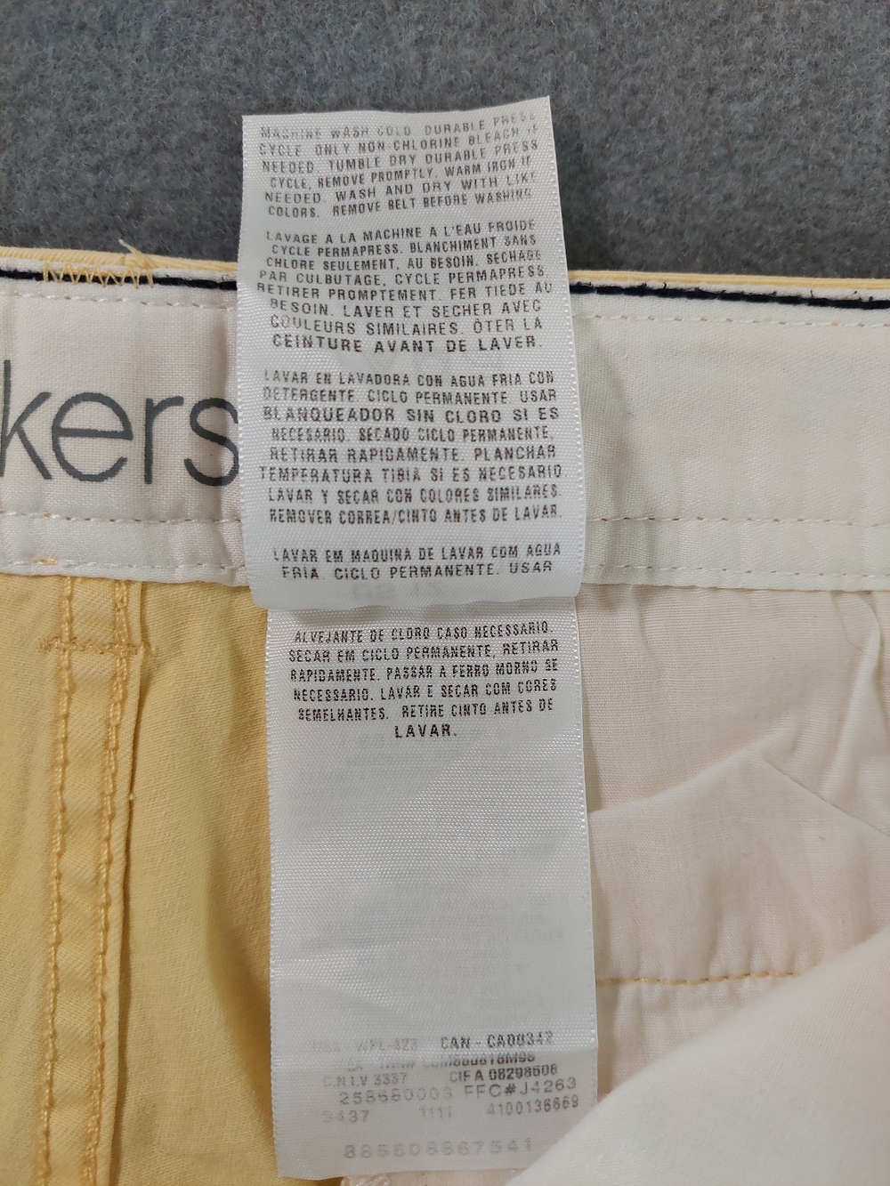Dockers Women's Yellow Capri Crop Pants Size 12 Button Hem Pastel Chino Summer - Picture 9 of 11
